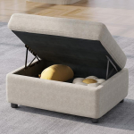 Guyii Stool koos hoiuruumiga, suur pehmendusega istme kirst kui diivanijalats, kaanega kangast Ottoman, hoiukast elutuppa, magamistuppa ja koridori, kaasaegne ja vastupidav (Ottomans)