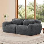 Boneless Cloud Couch, modulares Pl&uuml;schsofa 2-Sitzer, Rahmenlos & ohne Montage, f&uuml;r Wohnzimmer oder Schlafzimmer, Grau, frei kombinierbar