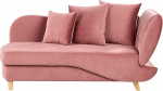 Beliani Chaise Longue Velvet roosa paremal k&uuml;ljel koos hoiuruumipadjaga Modern Meri II