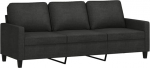 Tidyard diivan 3-kohaline kangast diivan Pehme diivan Lounge diivan Diivan Pehme m&ouml;&ouml;bel Disain diivan must 180 cm kangas