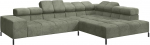 Cambridge nurgadiivan, Ottomani paremal, reguleeritavad peatuged, 4-kohaline, vastupidav nokialusvedrustus, peen Corduroy Olive, 321 x 216 x 85 cm