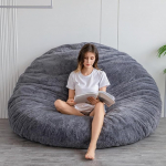 MAXYOYO Bean Bag voodi - konverteeritav Bean Bag toolist voodiks - suur diivan koos pluusi katte ja koheva t&auml;idisega t&auml;iskasvanud k&uuml;lalistele (antratsiit, 150 x 150 cm)