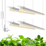 Barrina T8 taimelamp, 168 W (4 x 42 W), t&auml;isspektriline, 119 cm, LED-kasvatusvalgus, V-kujuline taimevalgusti, 4 jalga aheldatavad taimevalgustid toataimedele, k&otilde;rge PPFD, kollane, 4 tk, pakend 4-st