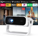Smart Beamer Full HD 1080P, 25000 Lumen, Android 11，Integrierte Apps, 4D Trapezkorrektur，WiFi 6 & BT 5.2, Heimkino 4K Beamer Trapezkorrektur ja elektriline fookus