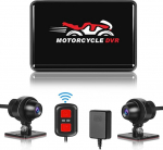 Grabadora de conducci&oacute;n de motocicleta vsysto WiFi, c&aacute;mara delantera y trasera de Gran &aacute;ngulo wdr impermeable de todo EL Cuerpo HD 1080p 130&deg;, GPS, grabaci&oacute;n de circuito sin fisuras, sensor g...