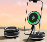 15W traadita laadija, magnetiline Maglock telefonihoidja, kiire laadimine, super tugev vaakum iminapp, magnetiline, reguleeritav ja kokkupandav 360 kraadi p&ouml;&ouml;rlev hoidja iPhone'ile Mag Safe