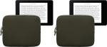 kwmobile Schutztasche f&uuml;r eReader - Neopren Tasche H&uuml;lle Cover Case Schutzh&uuml;lle Dunkelgr&uuml;n - 17,5 x 14,7 cm Innenma&szlig;e (Packung mit 2)