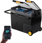 BougeRV CRD2 V2.0 kompressoriga jahutusboks 57 L koos s&uuml;gavk&uuml;lmikuga Double Door Dual Zone Cool Box auto rataste ja k&auml;epidemega 12 V / 24 V 230 V Camping k&uuml;lmik elektriline koos App Control, IPX4, -20 &deg; C ~ 20 &deg; C (2026 Uus)