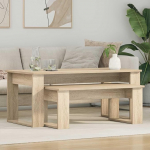 Modernes Couchtisch-Set aus Holzwerkstoff f&uuml;r den Innenbereich, wei&szlig;es 2-teiliges Couchtisch-Set f&uuml;r Wohnzimmer mit rechteckiger Form und eleganter Funktionalit&auml;t, lihtsalt
