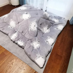 Jaapani Kotatsu k&uuml;ttelaua, Kotatsu Jaapani Tatami kohvilaud koos hoiuruumiga Paksendatud ahju talver&ouml;ster Neli komplekti Hall 75 x 75 x 40 cm Hall 75 x 75 x 40 cm