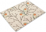 Tischsets, wei&szlig;e Vogel-Tischsets, 2er-Set, Platzsets aus Flachs, hitzebest&auml;ndig, hitzebest&auml;ndig
