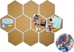QNDUGJFER Korktafelrolle, 10er-Pack, sechseckige Korktafelfliesen, Pinnwand, kleine Korktafeln f&uuml;r W&auml;nde, Selbstklebende Korkfliesen f&uuml;r Zuhause, Message Vision Board
