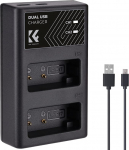 K&F CONCEPT LP-E17 Kaamera akulaadija kahe pesa Micro USB ja C-t&uuml;&uuml;pi kahe pordiga Canon EOS RP, Rebel T8i, T7i, T6i, T6s, SL2, SL3, EOS M3, M5, M6 Mark II, 77D, 200D, 750D, 760D, 800D, 8000D jaoks.