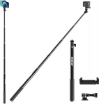 Smatree 70 inch (178 cm) Aluminium Alloy Extendable Selfie Stick, Telescopic Pole Monopod for GoPro Fusion, Compatible with GoPro Max/13/12/11/10/9, DJI Osmo Action 3 and Insta 360, Mobile Phones