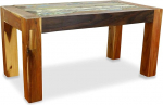 Taastatud teak puidust kohvilaud, ilus v&auml;rviline vana paadipuit, k&auml;sitsi valmistatud Java m&ouml;&ouml;bel 80cm x 40cm (Indoneesia)