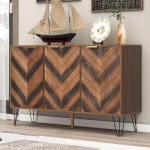 Merax Sideboard, kaasaegne 3-ukseline kapp, kapp, palju hoiuruumi, elutuppa, s&ouml;&ouml;gituppa ja magamistuppa, 120 x 38 x 76,5 cm, puiduv&auml;rvi