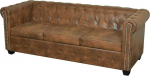 BaraSh Chesterfield diivan 3 istekohaga Faux Leather Brown Diivanid ja diivanid Diivan 3 istekohaga