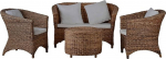 Diivan 122 x 75 x 70 cm Modern 100% puuvillane rotangist selge