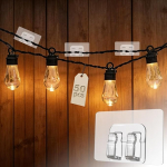50 St&uuml;ck Kabelclips Selbstklebend Transparent, Wasserfeste Klebeclips f&uuml;r Au&szlig;enbeleuchtung, ABS Lichterketten-Halterung f&uuml;r Garten, Zaun und Dachrinne, Kabelorganisator