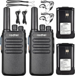 Radtel RT16 PMR446 Walkie Talkie laetav 16 kanaliga tasuta raadio CTCSS DCS Walky Walky raadio USB-C laadimisega BAU restoranis supermarketis (2 tk).