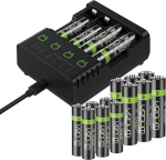 Venom laetavad patareid pluss laadimisjaam - sisaldab 8 x AA 2100mAh pluss 8 x AAA 800mAh laetavaid patareisid