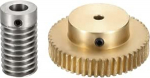 hankimine kaart Worm Gear Kit 50T 0.8 moodul 1:50 reduktsioonikiirus paremale p&ouml;&ouml;rde k&auml;igukasti ratta reduktsiooni hammasratta osa (messingist hammasratas, 4mm puur, 1045 terasest varras, 8mm puur)