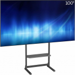 VIVO Stand-TV100F TV p&otilde;randaplatvorm Raske 55" kuni 100" mahutab kuni 155lbs K&otilde;rge telerihoidik koos riiulitega - must