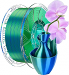 Conjure Silk PLA filament, PLA filament 1,75 mm kahetooniline 3D printeri filament siidise v&auml;limusega, sinine/roheline, 1 kg