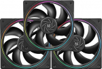 Thermalright TL-S12 protsessorijahutusventilaator 120mm korpuseventilaator ARGB valgusefektiga PC PWM ventilaator 1500RPM kiirusega CPU jahutusventilaator must (3 tk)