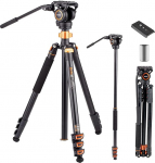 Video Tripod, Refoni A245P Compact Camera Tripod Monopod, 190 cm Aluminium Photo Tripod with 360 Degree Tilt Head for DSLR, Camcorder, Cameras up to 6 kg