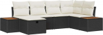 Rantry 6-teiliges Garten-Sofa-Set mit Kissen Schwarzes Poly-Rattan Gartenlounge Model3359629