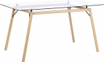 Beliani Kamina s&ouml;&ouml;gilaud 140 x 80 cm klaasist ja metallist raamiga 6-le inimesele L&auml;bipaistev