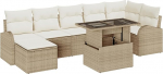 8-teiliges Garten Sofaset mit Kissen Beige Poly Rattan Gartenlounge Model3348687