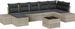 8-teiliges Garten Sofa Set mit Kissen Grau Poly Rattan Gartenlounge Model3355831
