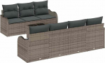 Rantry 8-teiliges Garten Sofa Set mit Kissen Grau Poly Rattan, 2-Sitzer Garten Sofa mit Kissen Grau Poly Rattan Gartenlounge Model3345609