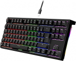 Newmen GM870 TKL Gaming Keyboard, mehaaniline klaviatuur koos kaabliga, 75% RGB LED valgustus, Hot Swap Anti Ghosting USB Mini 88 klahvi klaviatuur PC/Win/Mac, Saksa QWERTZ paigutus, must, punane l&uuml;liti