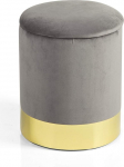 Baroni Home Stool with Storage Space, Velvet, Gold Band, 31 x 31 x 39 cm, Taupe