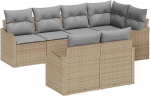 Rantry 7-teiliges Garten Sofa Set mit Kissen Beige Poly Rattan Gartenlounge Model3354409