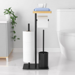 Seisev tualettpaberi hoidja koos tualettharjaga - tualettpaberi hoidja koos salvega, tualettpaberi hoidja seisev koos tualettharjaga, komplekt tualettpaberi rullihoidjaga seisev ja tualetthari