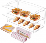 BAOSHISHAN akr&uuml;&uuml;l vitriinkapp, 2 kihiline, 48 x 22 x 26 cm leibade, pagari&auml;ride, magustoidupoodide, kohvikute, toidu v&auml;ljapaneku jaoks