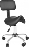 Mingone Saddle Stool with Backrest Swivel Stool Work Chair Ergonomic Office Stool with Wheels Saddle Chair 360&deg; Stool Height Adjustable Black