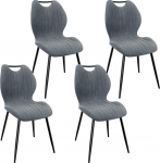 WAFTING s&ouml;&ouml;gitoa toolid, komplekt 4, polsterdatud toolid k&otilde;rge seljatoega kangaga ja mustaks v&auml;rvitud metalljalad, s&ouml;&ouml;gituppa, magamistuppa ja vastuv&otilde;tule, tumehall