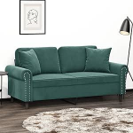 Tidyard 2-kohaline diivan dekoratiivpadjaga diivanvoodi Diivanvoodi K&uuml;lalisvoodi Tumeroheline 140 cm Velvet