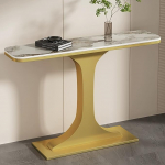 Konsoollaud, sissep&auml;&auml;suala, pikk koridorilaud, kohvilaud diivani taga, metallraam, kaasaegsed konsoollauad elutuppa (Gold B, 80 cm / 31,5 tolli)
