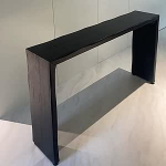 Schwarzer Konsolentisch Holz, Moderner Konsolentisch Schmal, Flur Regal Schmal f&uuml;r Eingangsbereich, Flur, Diele und Wohnzimmer(100x30x82cm/39x12x32in)