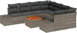 Gartensofa-Set mit Kissen 9 tk Grau Poly-Rattan Gartenm&ouml;bel Model3347937