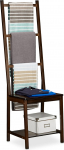 Relaxdays, R&otilde;ivakandik, R&auml;tikuhoidja, Valet Stand, Bambus, K x S x M: u. 133 x 40 x 42 cm, Tumepruun, R&auml;tikuhoidja, 40 x 42 x 133 cm.