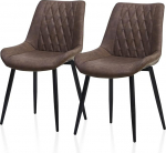 TUKAILAI S&ouml;&ouml;gitooli komplekt 2 kunstnahast k&ouml;&ouml;gitooli seljatoega, metallist jalad, ergonoomilised toolid, kaasaegsed toolid k&ouml;&ouml;ki, s&ouml;&ouml;gituppa, elutuppa, vastuv&otilde;turuumi, tumepruunid toolid