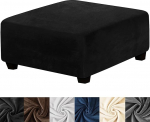 HFCNMY Ottoman Cover Square Stretch Velvet Square Paks Ottoman Slipcover Square Washable Storage Ottoman Cover Footstool Cover elastse p&otilde;hjaga jaoks