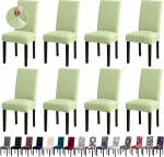 Fafua Dining Chair Covers - Stretch Kitchen Chair Slipcovers Removable Washable Slipcovers for Home Hotel Banquet 8 Pack